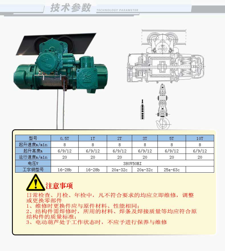 1吨钢丝绳防爆电动葫芦价格