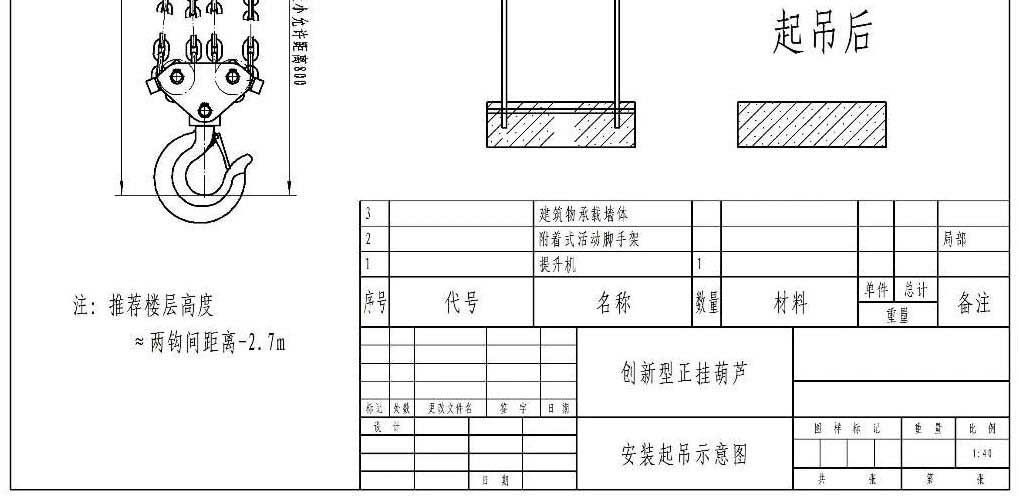 倒挂电动葫芦安装